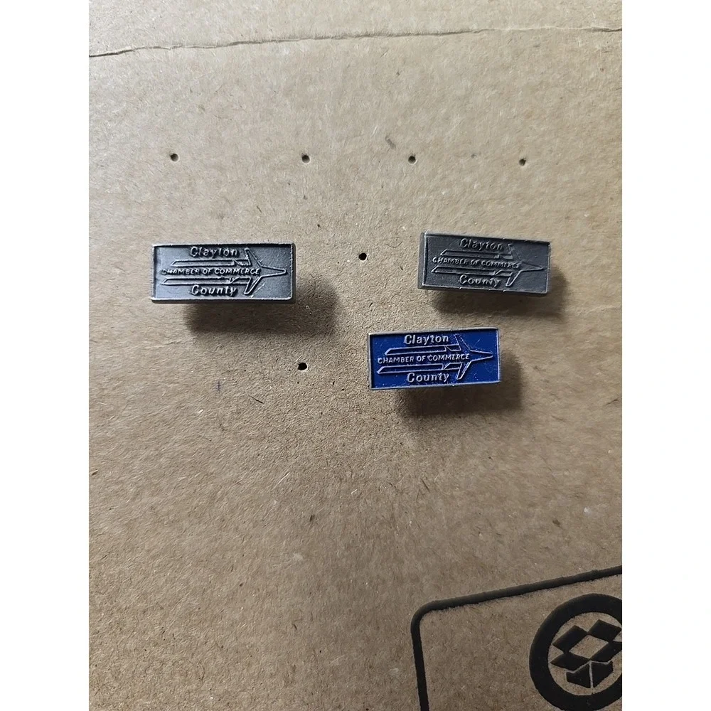 Clayton County Chamber Of Commerce Lapel Pin Lot Of 3 All With Backs